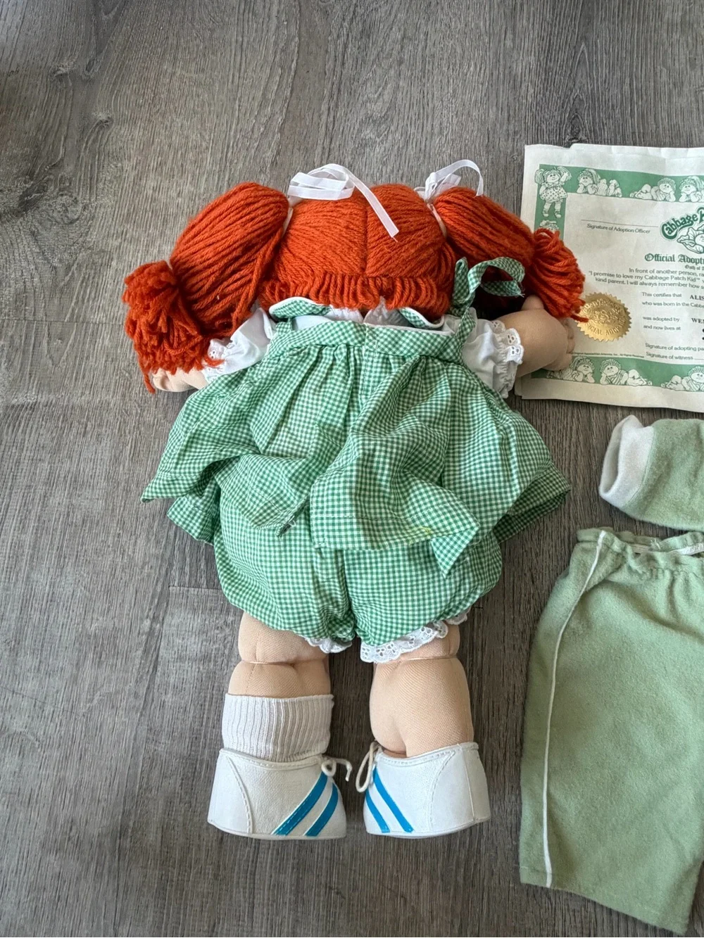 Cabbage Patch Kids Redhead Doll with Green Outfit and Bonus Outfits